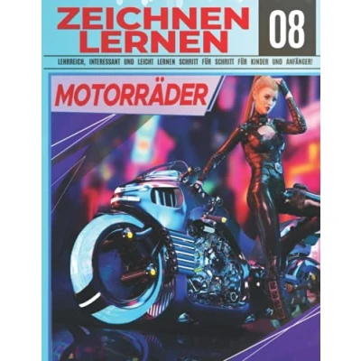 Abbildung von Motorräder Zeichnen LERNEN 08: LEHRREICH, INTERESSANT und LEICHT SCHRITT FÜR KINDER ANFÄNGER!: Zeichne sportliche ... Profi Weihnachts Schulanfangsgeschenk