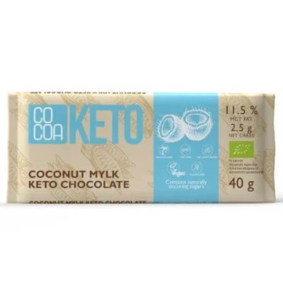 Abbildung von CO COA Zuckerfreie Süßigkeiten: BIO &amp; Vegane Schokolade mit Kokosmilch, MCT Öl C:8 C:10, 40g, ohne Zucker, Palmöl, glutenfrei, laktosefrei, ideal für Keto Low Carb Diäten