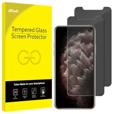 Abbildung von JETech Sichtschutz für iPhone 11 Pro, XS/X 5,8 Zoll, Displayschutzfolie aus Hartglas, Anti Spion, 2 Stück