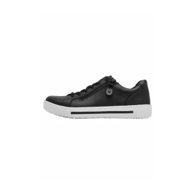 Abbildung von Jana Damen Sneaker flach mit Reißverschluss Vegan, Schwarz (Black), 38 EU