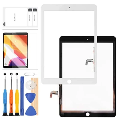 Abbildung von Ersatzdisplay Compatible für iPad Air 1 1. Generation A1474 A1475 A1476 Touch Digitizer Glas Panel 2017 5 Touchscreen Reparaturteile mit Schutzfolie und Werkzeug (weiß)