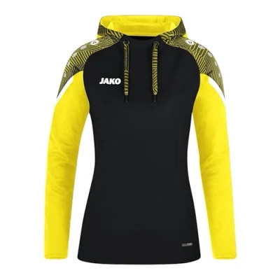 Abbildung von JAKO Damen Kapuzensweatshirt Performance, Schwarz/Soft Yellow, 34