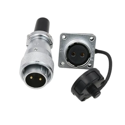 Abbildung von HangTon WS20 2 Pin Steckdose Aviation Circular Power Electrical Connector 25A 500V Dustproof Cap für industrielle Automotive Outdoor Anwendung