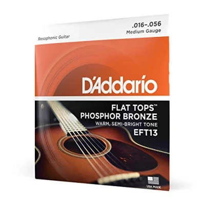 Abbildung von D&#039;Addario Gitarrensaiten Westerngitarre Akustikgitarre Acoustic Guitar Strings EFT13 Phosphor Bronze Saitensatz für Gitarre 0,04 cm 0,14 (.016 .056 Zoll)