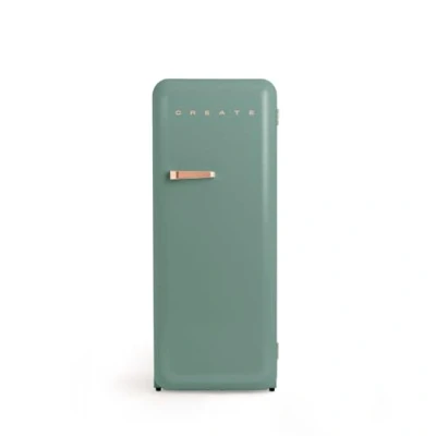 Abbildung von CREATE / RETRO FRIDGE 150 ROSE GOLD/Kühlschrank mit Gefrierfach 281L in Salbeigrün, Griff Rosa Gold 102W, niedriger Energieverbrauch, 150cm, 3 Ablagen, Temperaturregelung,60x60x150cm