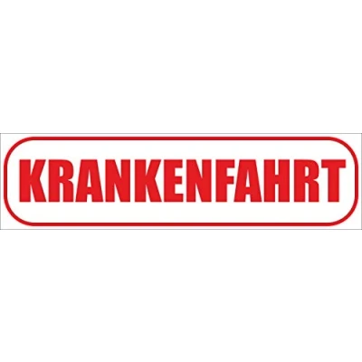 Abbildung von INDIGOS UG Magnetschild Krankenfahrt Magnetfolie für&#039;s Auto LKW oder alle andere magnetischen Flächen 30x8 cm Rot reflektierend