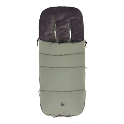 Abbildung von babycab Winter Fußsack Kemi für Kinderwagen, Buggys salbeigrün Zwei Wege Reißverschluss Innenfutter (Coral Fleece) thermoregulierend und atmungsaktiv, Außenmaterial wasserabweisend