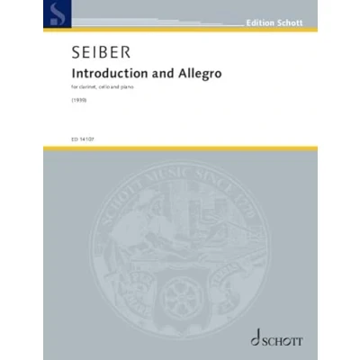 Abbildung von Introduction and Allegro: for clarinet, cello piano. Klarinette in A, Violoncello und Klavier. Partitur Stimmen. (Edition Schott)