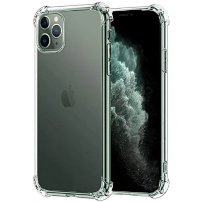 Abbildung von Verco Handyhülle für iPhone 11 Pro Max, Anti Shock Schutzhülle Apple Max Hülle Silikon [Display &amp; Kameraschutz] Weiche Flexible TPU Hülle, Transparent