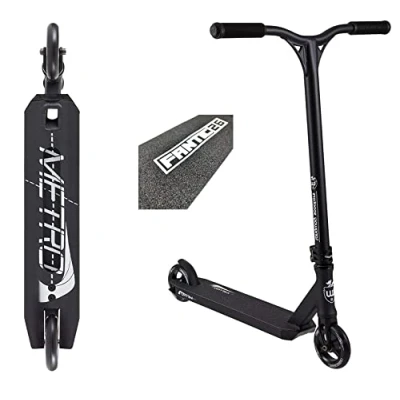 Abbildung von Longway Metro Stunt Scooter H=79cm Trick Park Tret Roller schwarz + Fantic26 Sticker Griptape
