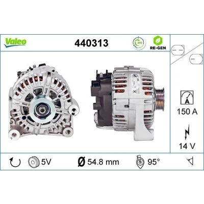 Abbildung von VALEO 440313 Lichtmaschine 14V 150A MINI: Schrägheck, Clubman, Countryman