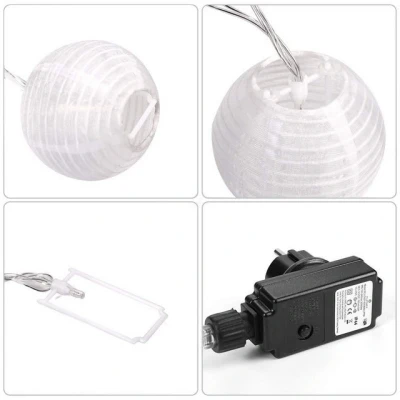 Abbildung von Salcar LED Lichterkette Lampions Außen Laterne Lichter, 15m 50 Lampions, IP44, Garten, Balkon, Hof Deko