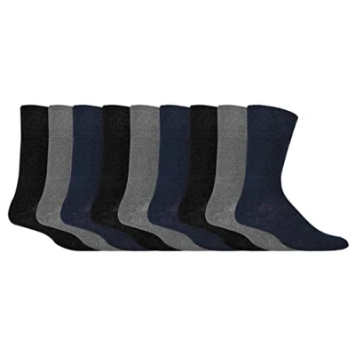 Abbildung von Gentle Grip 9er Pack Herren Ohne Gummi Socken Bunt Comfort Atmungsaktive Extra Weite Baumwolle (39 45, Bng)