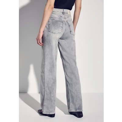 Abbildung von Street One WIDE LEG Flared Jeans, Damen, Größe: 26x30, Grau
