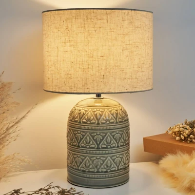 Abbildung von Pauleen Tischleuchte Tender Pearl max20W Beige 230V Stoff/Keramik, Ein /Ausschalter, ohne Leuchtmittel, E14
