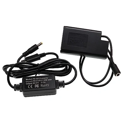 Abbildung von vhbw USB Netzteil Ersatz für Panasonic DMW AC10 Kamera, Digitalkamera, DSLR Netzkabel + DC Kuppler (Ersatz DCC16), 2m