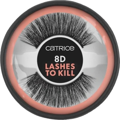 Abbildung von Catrice 8D Lashes To Kill, künstliche Wimpern, Nr. 020, Schwarz, langanhaltend, Falsche Wimpern Effekt, vegan, ohne Mikroplastikpartikel, Nanopartikel frei, Parfüm, 1er Pack (1g)