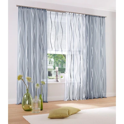 Abbildung von my home Raffrollo &quot;Dimona&quot;, mit Klettschiene, Transparent, Voile, Polyester, Wellen