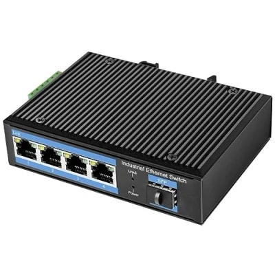 Abbildung von LogiLink Industrie Gigabit Ethernet Switch, 4 Port 1000 Mbit/s + 1 SFP (für Glasfaser Backbone)
