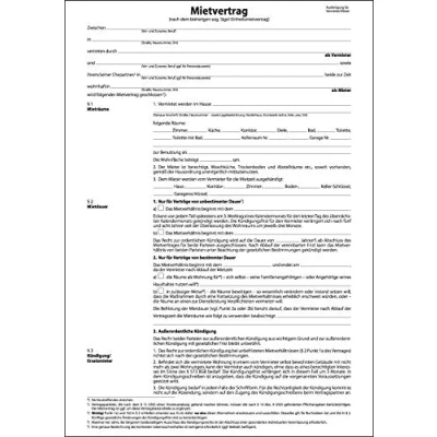 Abbildung von SIGEL MV466/25 Einheitsmietverträge mit Hausordnung, 6seitig, DIN A4, 25 Stück