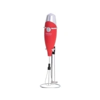 Abbildung von Camry Milchaufschäumer CR 4501r, mit Schneebesenaufsatz und Ständer rot Edelstahl Batterie
