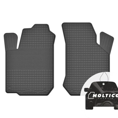 Abbildung von Vorne Gummimatten mit Rand Auto Fußmatten Gummi Automatten Passgenau 2 teilig Set passend für Chevrolet Kalos 2004 2007