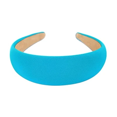 Abbildung von axy Breiter Haarreif mit Stoff gepolstertes Candy Colours Wunderschön Damen Stirnband Haarschmuck Haarreifen HRK2A (Türkis)