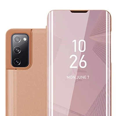 Abbildung von Cadorabo Hülle kompatibel mit Samsung Galaxy S20 FE Schutzhülle TPU Silikon Case 360 View Spiegel, Slim Kratzfest Weiche Gummi Rundumschutz Cover für in Pink