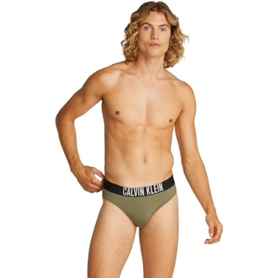 Abbildung von Calvin Klein Swimwear Brief Badehose Slip, Herren, Größe: Large, Burnt olive