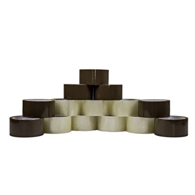 Abbildung von 14 Rollen Farbmix Paketband Klebeband Packband 50 mm x 66 m (14 Rollen, Farbmix: 7 braun transparent)