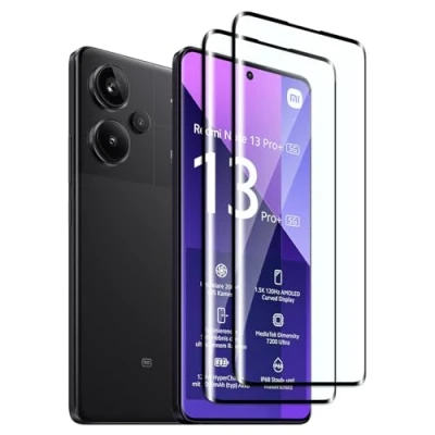 Abbildung von Fyqzio[2 Stück Gehärtetes Glas Schutzfolie kompatibel mit Xiaomi Redmi Note 13 Pro Plus,Keine Blasen,9H Härte,Anti Scratch,3D Curved,HD Displayschutz für Plus