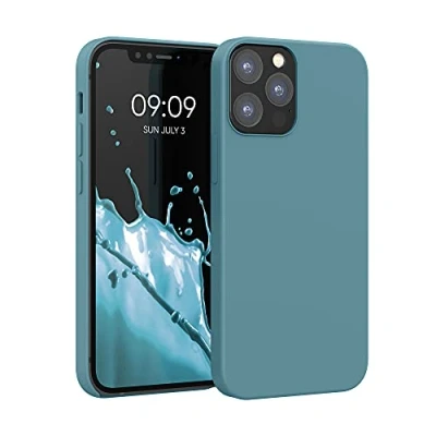 Abbildung von kwmobile Hülle kompatibel mit Apple iPhone 12 / Pro weiches TPU Silikon Case Cover geeignet für kabelloses Laden Arctic Night