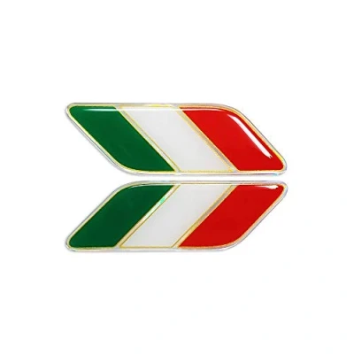 Abbildung von 4R Quattroerre.it 14213 3D Aufkleber diagonale Italien Flagge rechts und Links