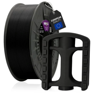 Abbildung von WINKLE ASA Filament Jet Black für 3D Drucker 2,85 mm, 1 kg, schwarze ASA, kompatibel mit den meisten Druckern, Maßgenauigkeit, robust, Spule kg