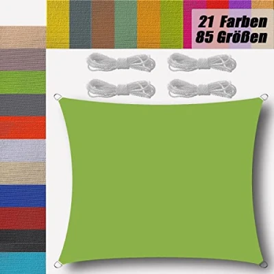 Abbildung von Ufamiluk sonnensegel wasserdicht rechteckig 3.5x4m Balkon Regenschutz 95% UV Schutz Windschutz Überdachung Plane für Garten Terrasse Outdoor Camping Patio Schwimmbad Grün