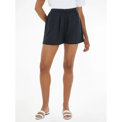 Abbildung von Tommy Hilfiger Shorts &quot;COTTON LINEN SHORT&quot;, mit Logostickerei