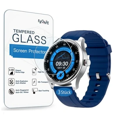 Abbildung von Frgnie Schutzfolie Kompatibel für TOOBUR Smartwatch IDW23 (3 Stück) 9H Härte Gehärtetes Glas Displayschutzfolie