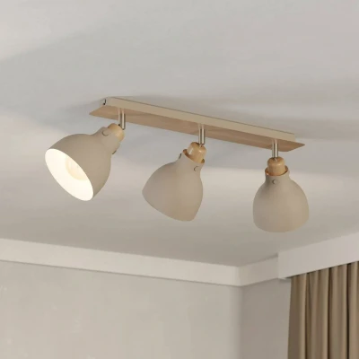 Abbildung von Eglo 900713 Spotleuchte ARRECIFE Stahl braun, nickel matt E27 3X28W L:74.5cm B:14.5cm H:23.5cm dimmbar