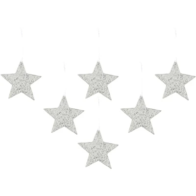 Abbildung von Creativ deco Dekostern &quot;Weihnachtsstern, Weihnachtsdeko&quot;, (6 St.), mit Glitzer Optik und weißem Band