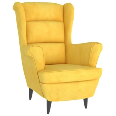 Abbildung von vidaXL Sessel, Relaxsessel mit gepolstertem Sitz Armlehnen, Fernsehsessel Loungesessel für Wohnzimmer, Polstersessel Ruhesessel, Senfgelb Samt
