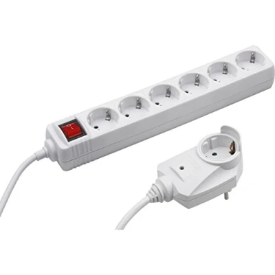 Abbildung von Meister Steckdosenleiste 6 fach, mit Zusatzstecker 2 m Kabel weiß IP20 Innenbereich Schalter / Powersplit Steckerleiste Überspannungsschutz Mehrfachsteckdose Tido fach 7430650