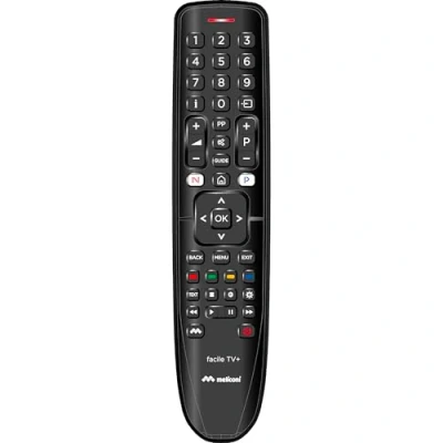 Abbildung von MELICONI Universal Fernbedienung, GUMBODY FACILE TV+ Korpus aus Gummi, kompatibel mit Fast Allen im Umlauf befindlichen Fernsehgeräten.