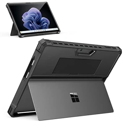 Abbildung von MoKo Hülle Kompatibel mit Surface Pro 11, 10, 9 13 Zoll, All In One Tablet Handschlaufe Unterstützt Type Cover Keyboard für 9, Schwarz