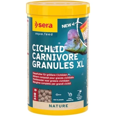 Abbildung von sera Cichlid Red XL Nature 1000 ml (330 g) Hauptfutter für größere carnivore Cichliden, Futter Malawi &amp; Tanganjika