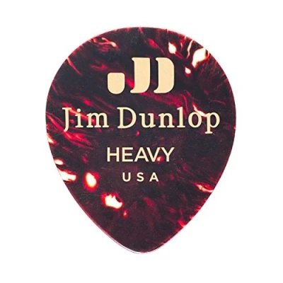 Abbildung von JIM DUNLOP Plektrum Genuine Celluloid Teardrop, 12 Stück, Braun, Stark