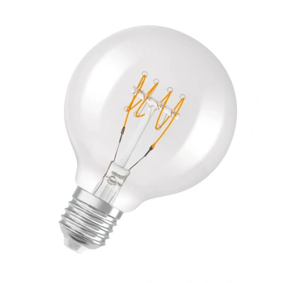 Abbildung von Ledvance 1906 Classic Globe80 FIL LED Lampe, E27, klar, 4,8W, 470lm, 2700K, warmweißes Licht, dimmbar, neues, ultraschlankes Filament, sehr geringer Energieverbrauch, lange Lebensdauer