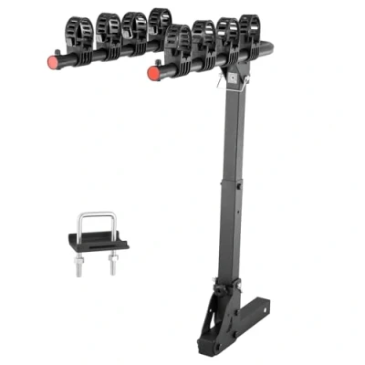 Abbildung von VEVOR Fahrradträger zur Anhängerkupplung, 4 Fahrrad Plattform Stil, 68 kg Kapazität, Kupplung für 50,8 mm Empfänger, Zusammenklappbarer Auto, SUV, LKW