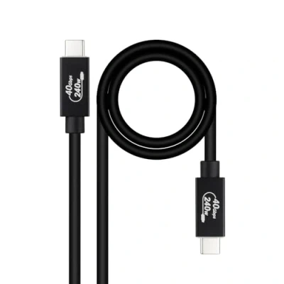 Abbildung von Nanocable 10.01.5001 USB 4 Gen 3x2 40Gbps 5A/240W, C auf kompatibel mit Thunderbolt 3 und 4, bis zu 8K bei 60Hz, Schwarz, 1 Meter