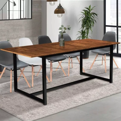 Abbildung von IDMarket Esstisch, ausziehbar, rechteckig, Dayton, 6 10 Personen, Industriedesign, 160 200 cm