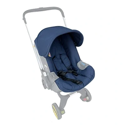 Abbildung von Kinderwagen Ersatzkit Kleidung, Überdachung und Sitzkissen, kompatibel mit Doona Autositz (Marineblau)